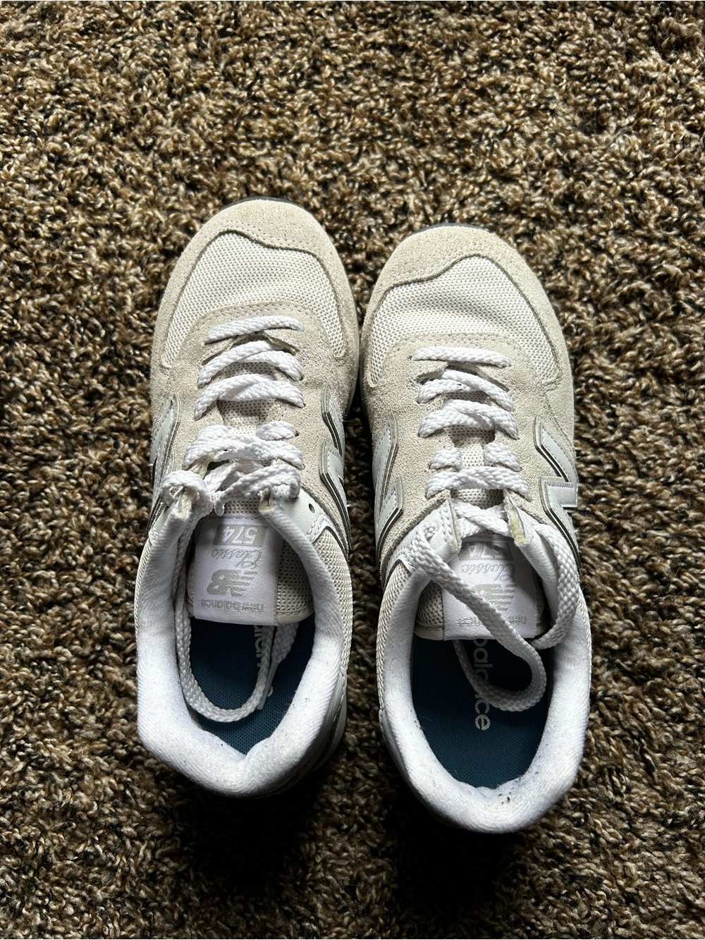 New Balance Off-White and Beige Retro Runner Sneakers